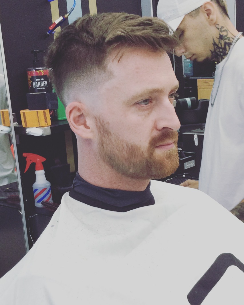 Men's mid-fade haircut & beard | KJ Barbershop